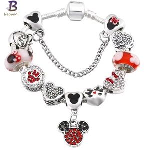 Mickey and Minnie Mouse Charm Bracelet
